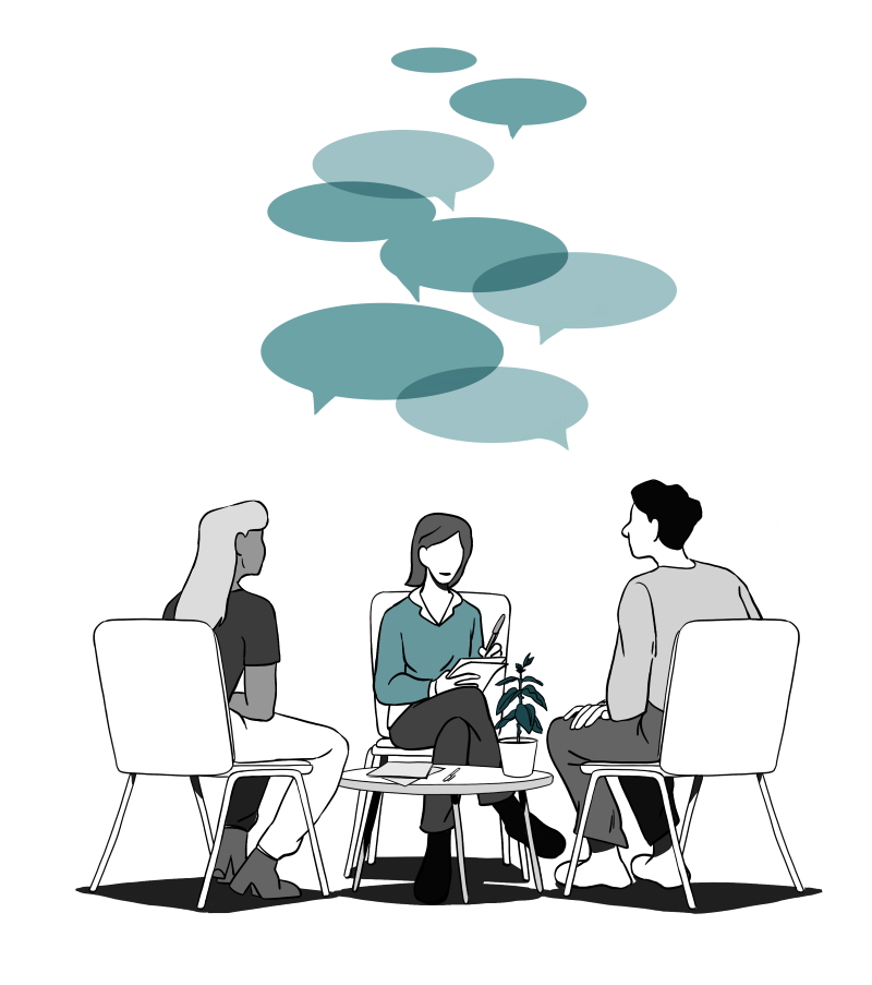 des personnes assises dans des fauteuils